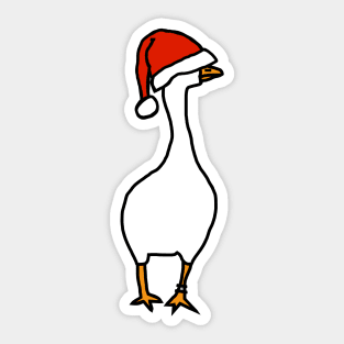 Gaming Goose Wears Stolen Christmas Santa Hat Sticker